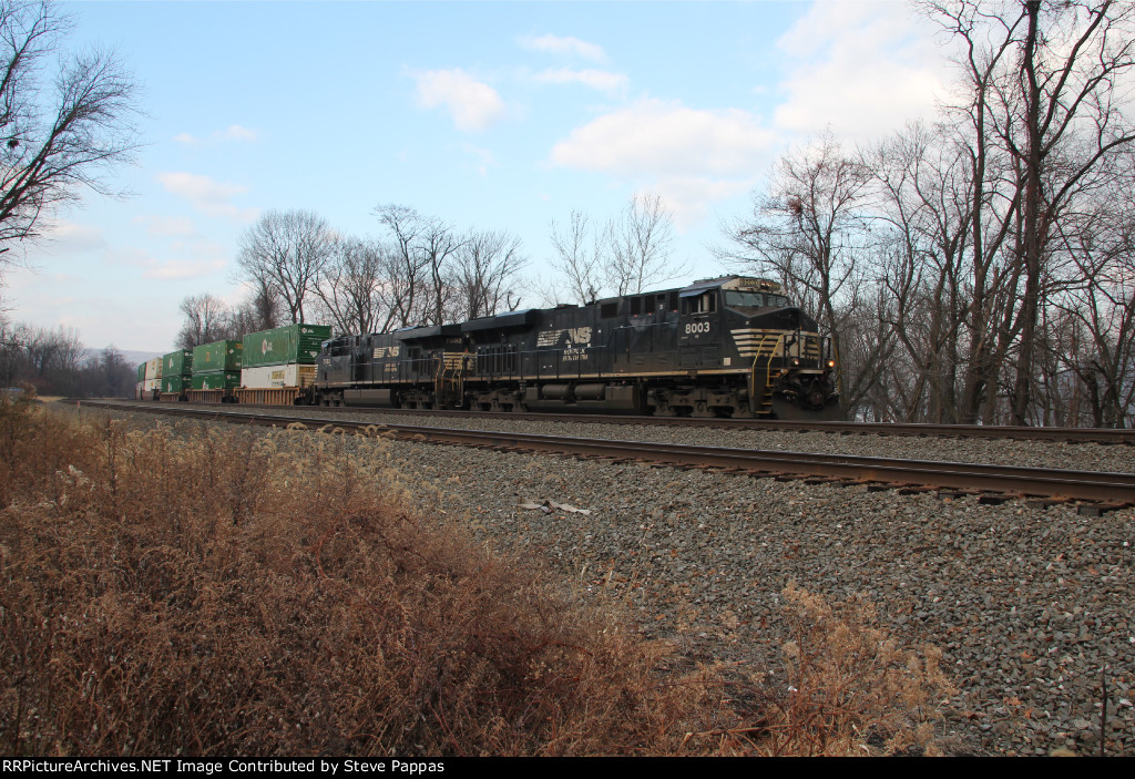 NS 8003 with train 294 at Cove, MP 116